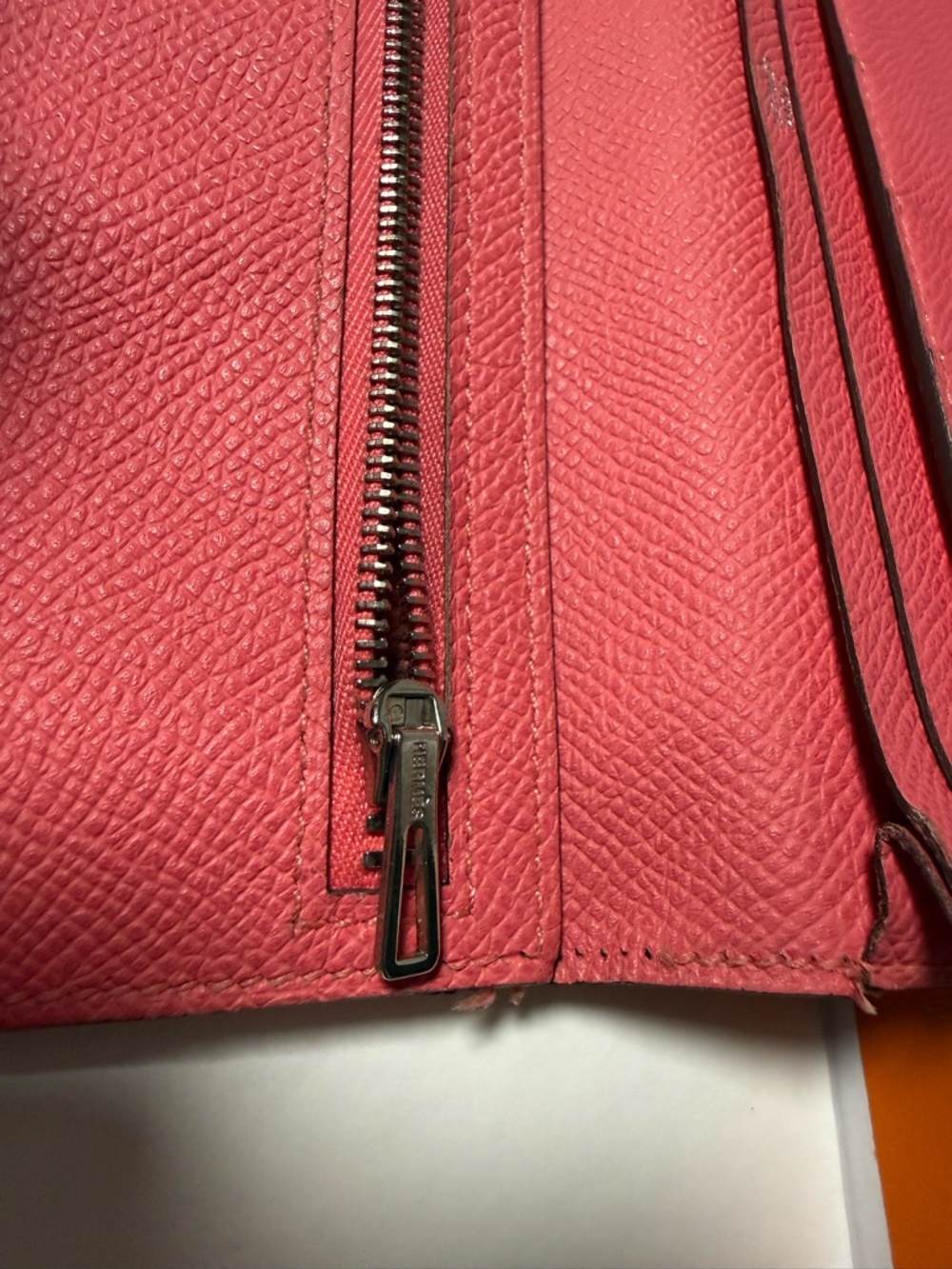 Hermes Pink Epsom Leather Bearn Long Wallet - Picture 10 of 10